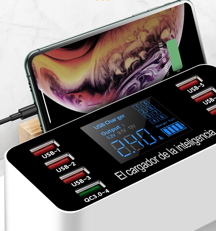 Мережевий зарядний пристрій на 8 портів Digital Lion WLX-A9P, 60W, СЗУ, USB-A + Type-C
