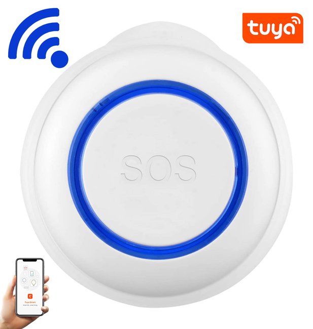 Сигнальная WiFi кнопка SOS для пожилых и больных людей Digital Lion SOS Button-01w, для экстренного вызова помощи, Tuya