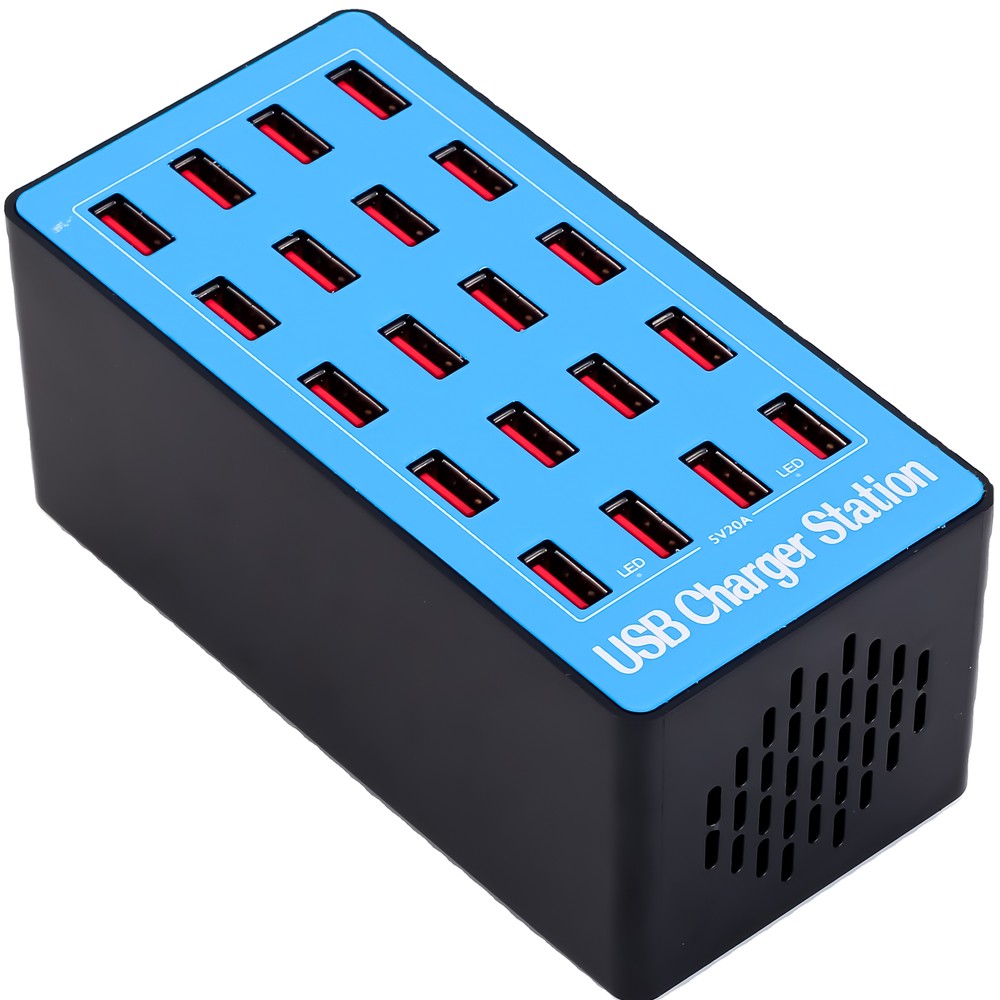 Док-станция | зарядное устройство на 20 USB портов Digital Lion CS-A5+, 100W, голубая