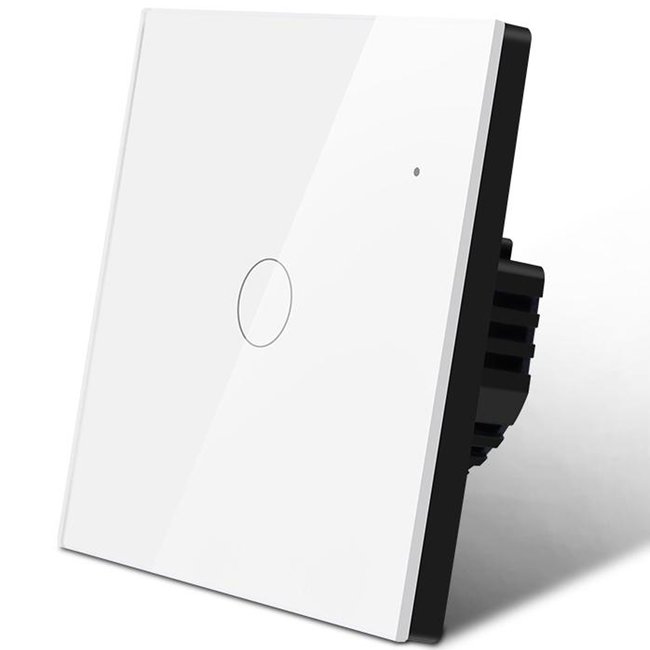 Одноканальный сенсорный WiFi выключатель с управлением через смартфон Digital Lion WS01, поддержка Tuya, с нулем, White