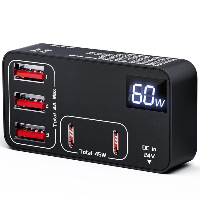 Зарядная станция 60W с быстрой зарядкой Digital Lion WLX-H988B | мультизарядное устройство на 5 портов: 3 USB и 2 Type-C