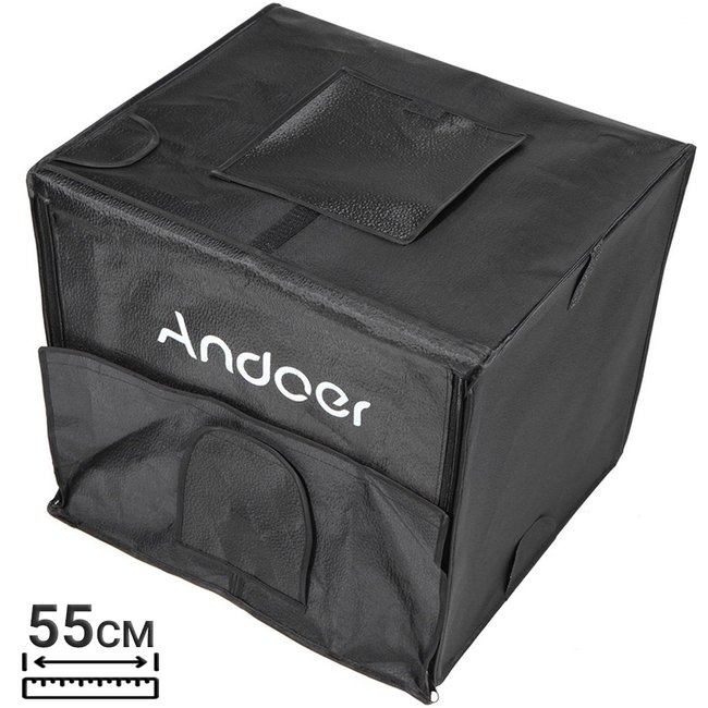 Портативный складной лайтбокс Andoer LB01 фотобокс для предметной съемки, 55см