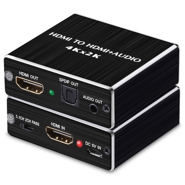 Цифровой HDMI аудио экстрактор, преобразователь звука с HDMI на 3,5 мм miniJack и SPDIF систему Addap HAE02, 4K