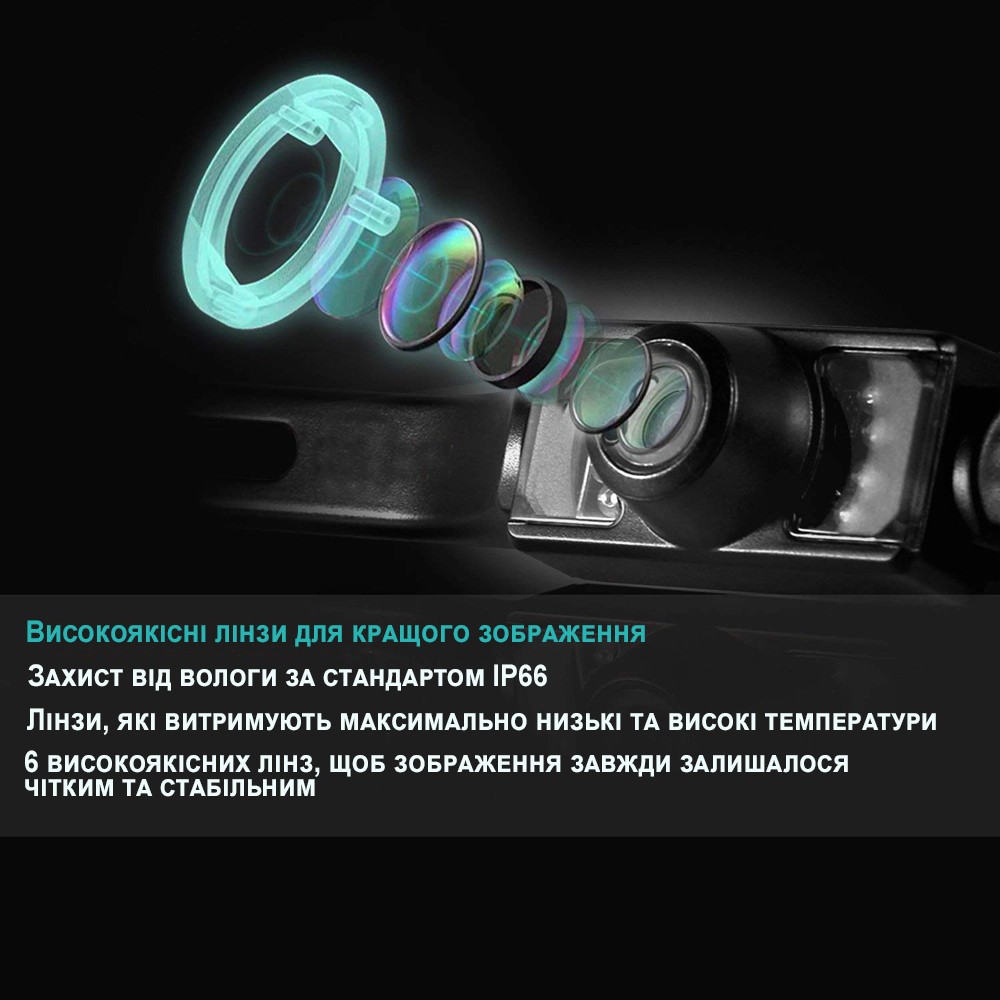 Автомобільна камера заднього виду Podofo P0072-A1, з функцією нічного бачення та захищена від вологи