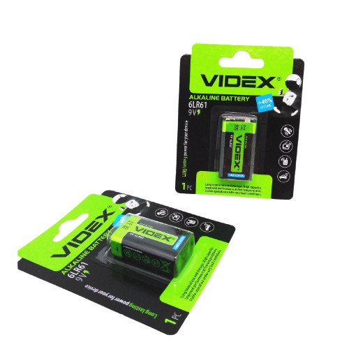 Лужна (алкалінова) батарейка Videx 6LR61 / 9V Крона