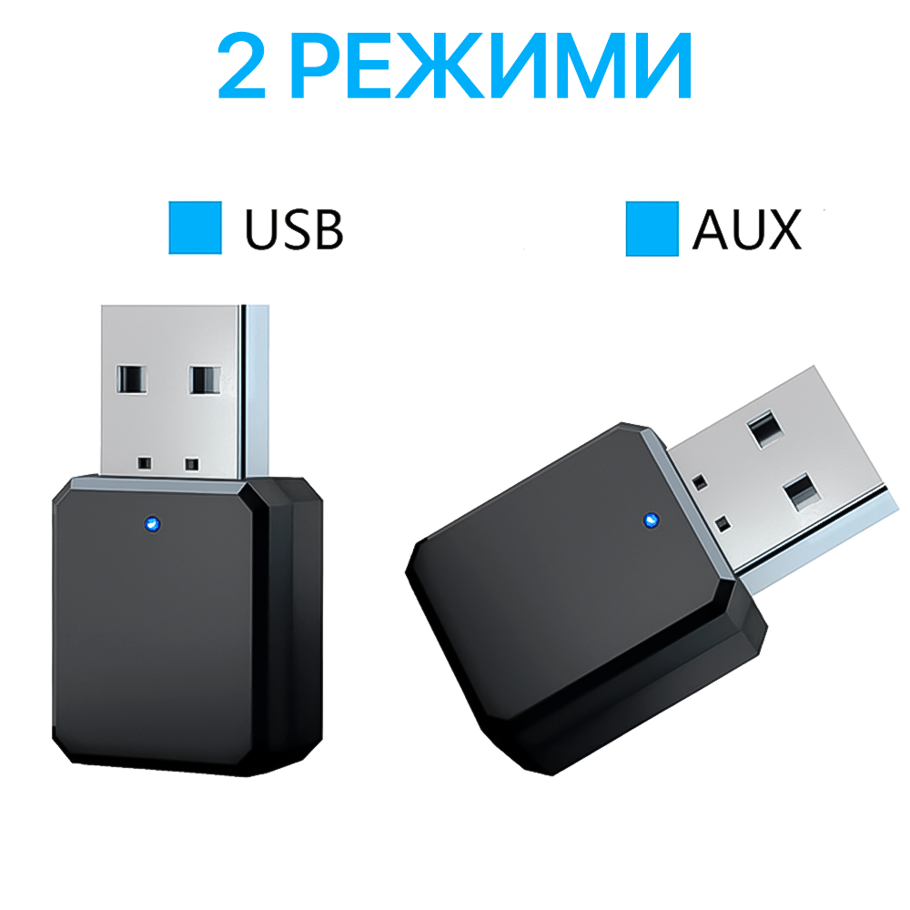 USB Bluetooth 5.1 адаптер аудіо приймач звуку Addap UBA01, AUX, з мікрофоном