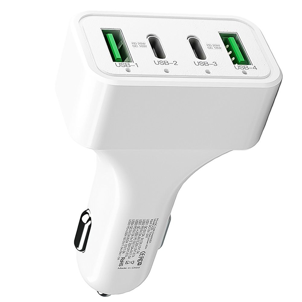 Автомобильное зарядное устройство на 4 порта USB OEM K26, 40W, 2 USB + 2 Type C