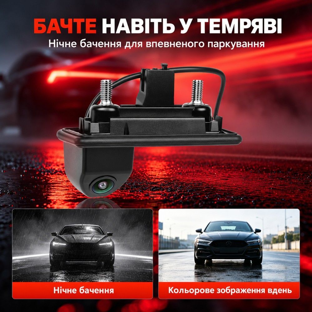Камера заднего вида в ручке багажника Podofo A4754 для Skoda Fabia 2012-2014/Audi A1 2012-2016