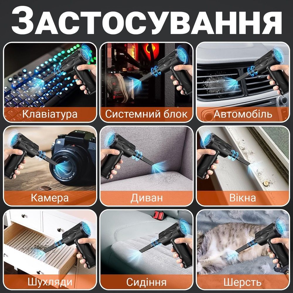 Аккумуляторный ручной мини компрессор Digital Lion PAD01 для продувки пыли и очистки компьютера