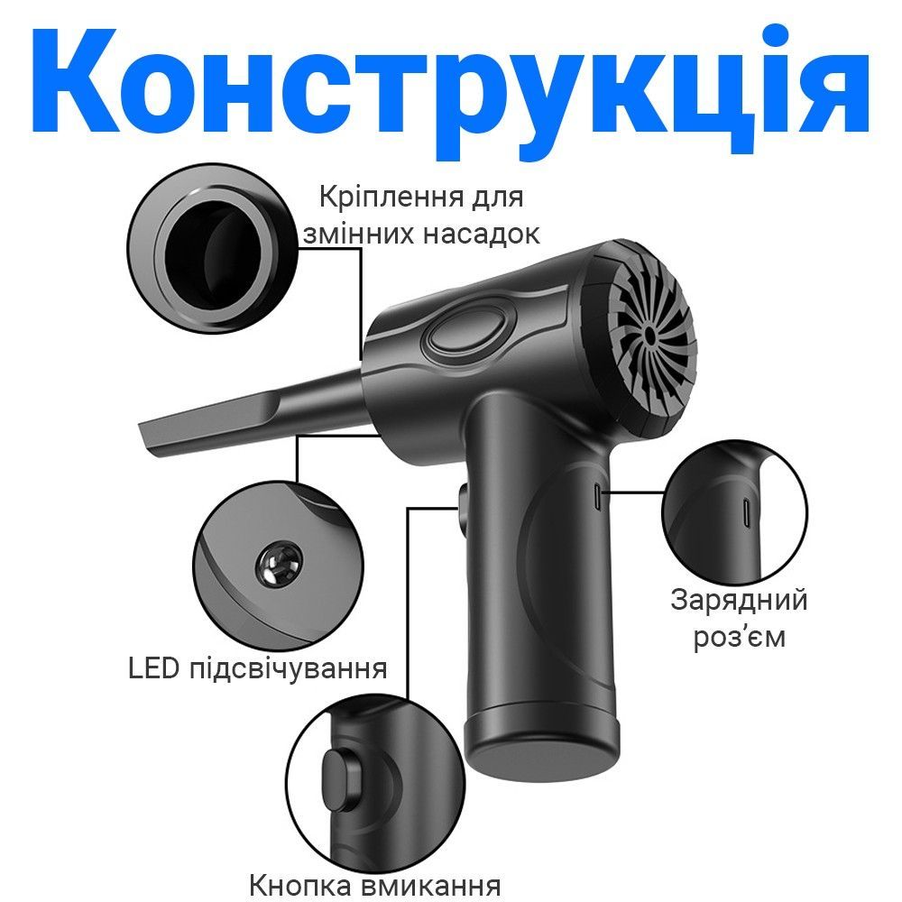 Аккумуляторный ручной мини компрессор Digital Lion PAD01 для продувки пыли и очистки компьютера