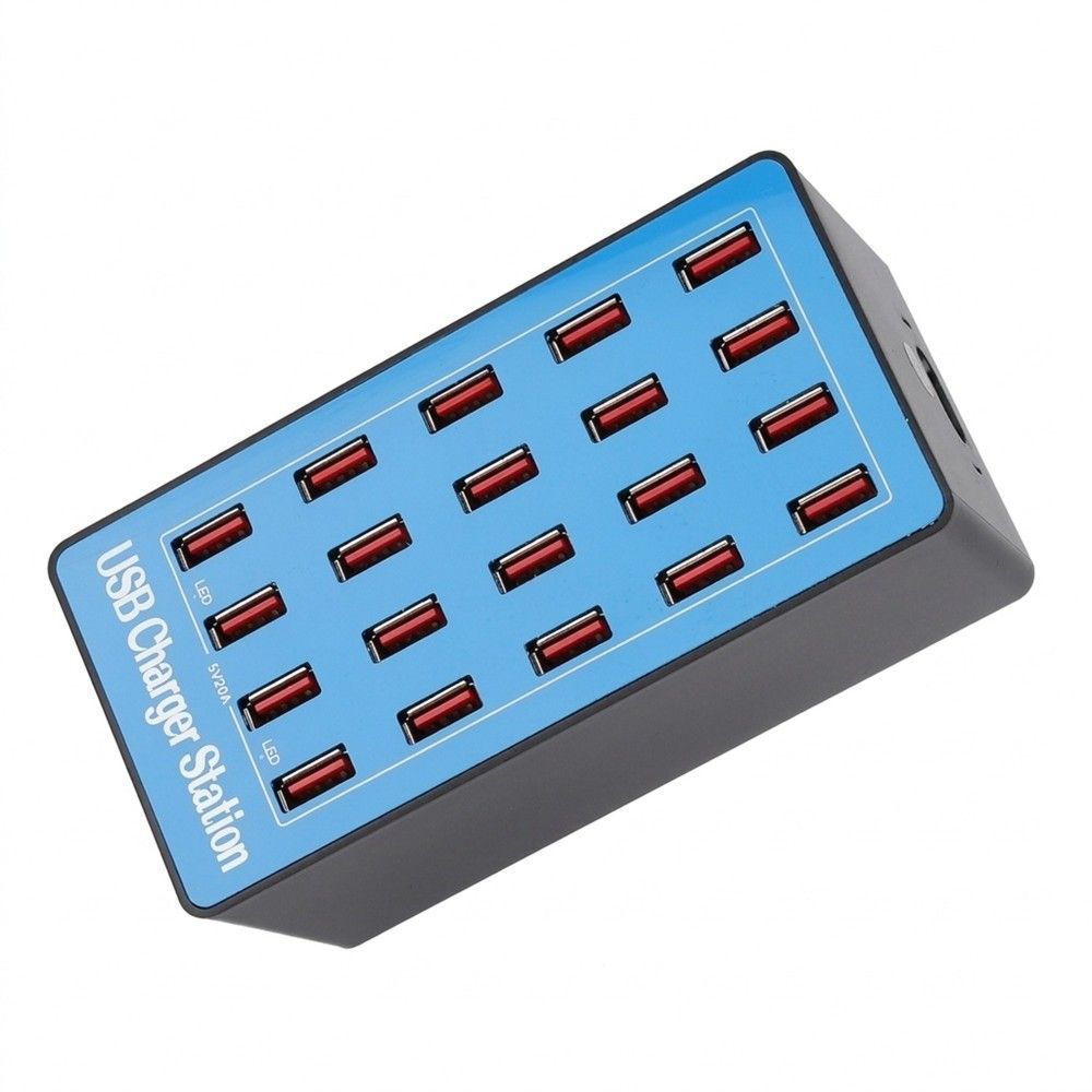 Док-станція | зарядний пристрій на 20 USB портів Digital Lion CS-A5+, 100W, блакитна