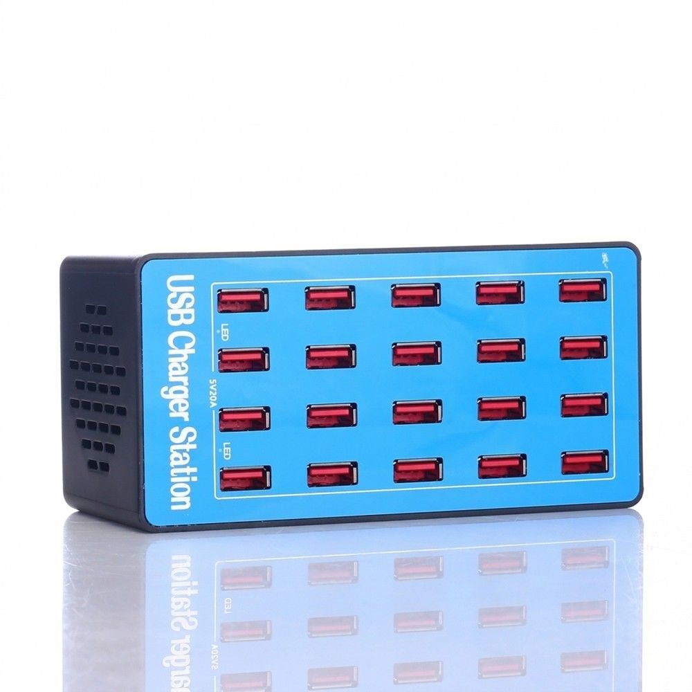 Док-станція | зарядний пристрій на 20 USB портів Digital Lion CS-A5+, 100W, блакитна