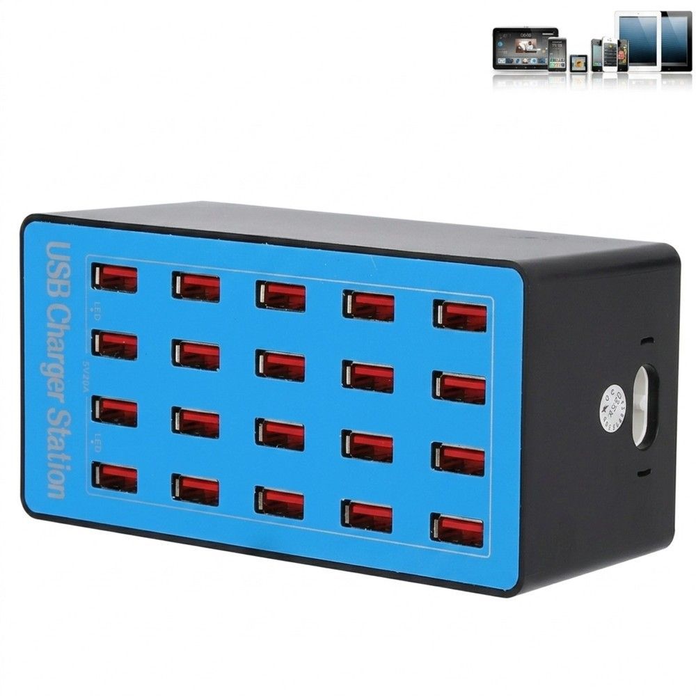 Док-станція | зарядний пристрій на 20 USB портів Digital Lion CS-A5+, 100W, блакитна