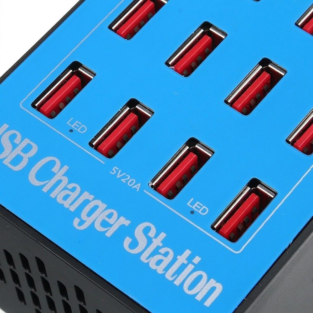 Док-станція | зарядний пристрій на 20 USB портів Digital Lion CS-A5+, 100W, блакитна
