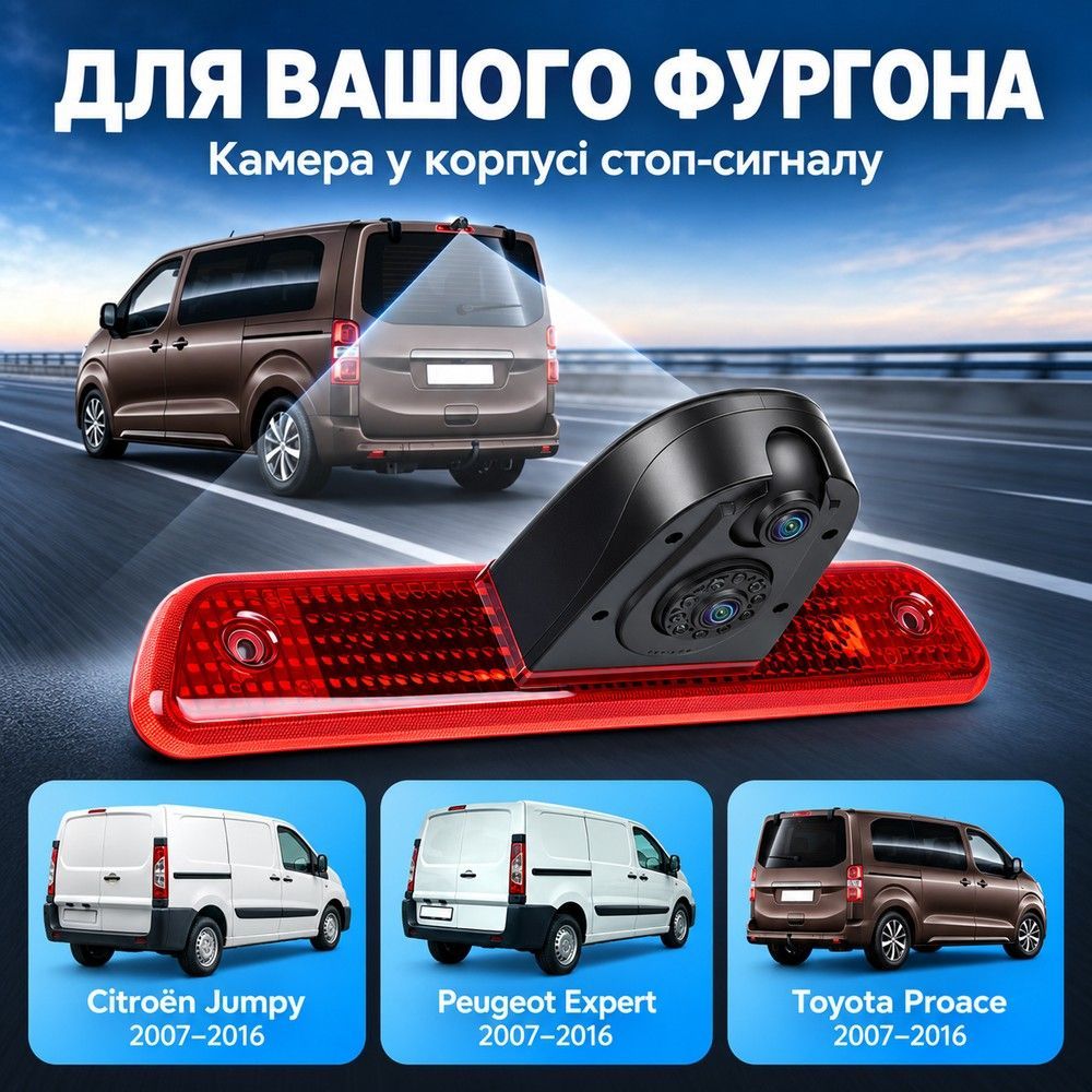 Камера заднего вида Podofo A4603 для Citro&euml;n Jumpy, Peugeot Expert, Toyota Proace 2007-2016