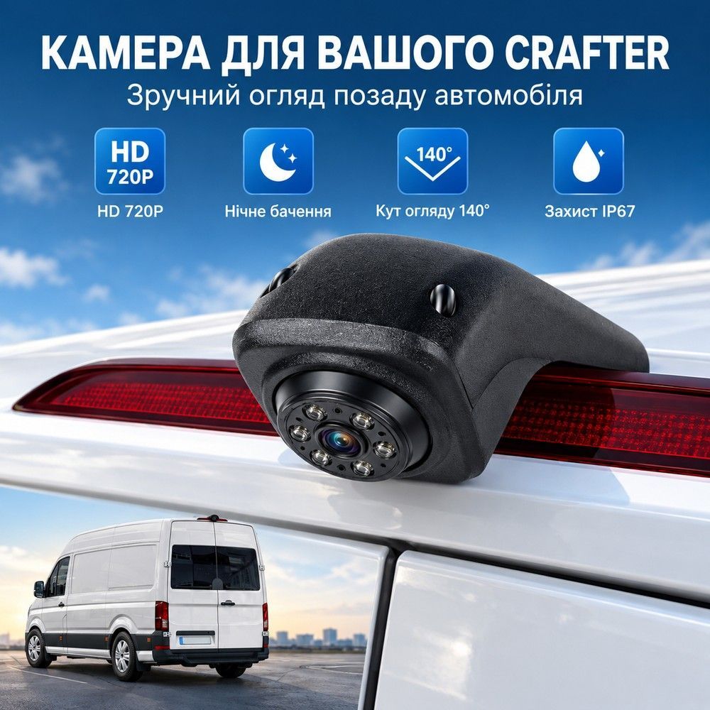 Камера заднього виду Podofo A4602 для Volkswagen Crafter 2017