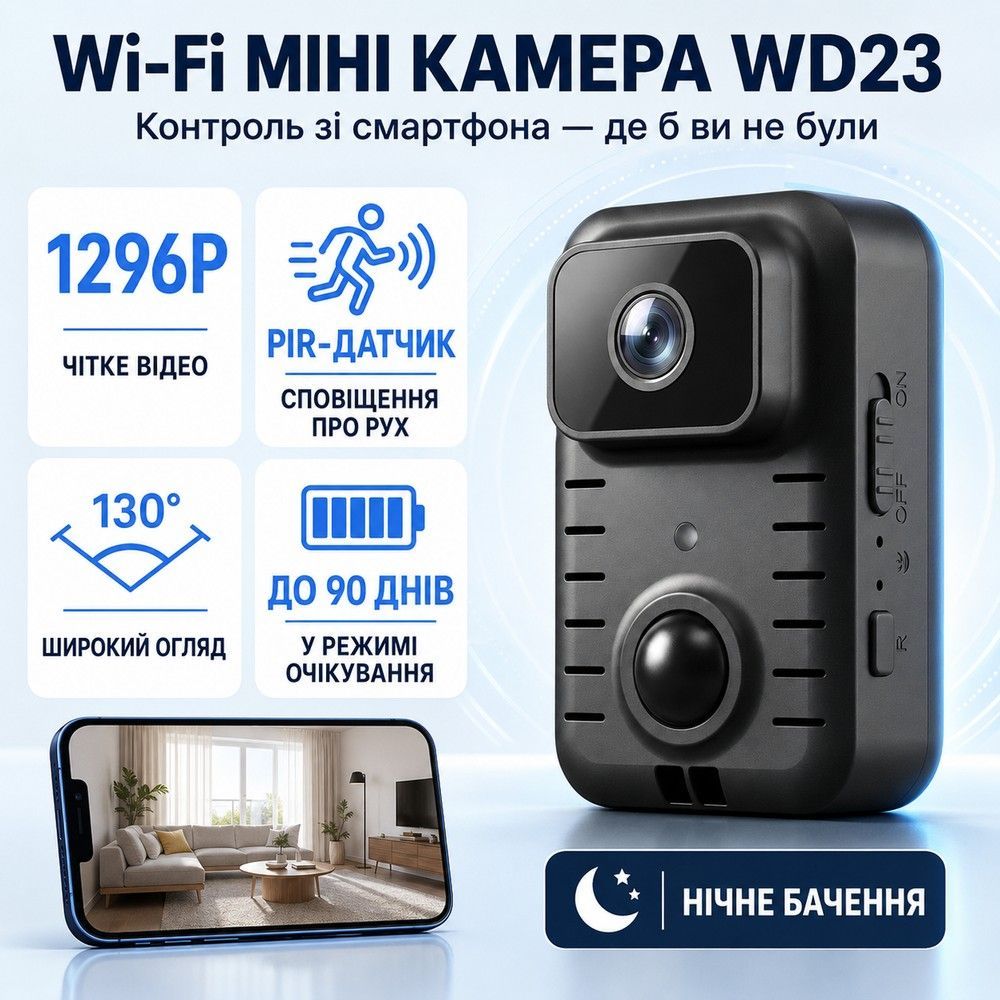 WiFi міні камера відеоспостереження з датчиком руху Digital Lion MD23