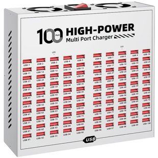 Професійна зарядна станція 400W на 100 USB-портів Addap WLXT2-F, багатопортовий зарядний пристрій для смартфонів і планшетів