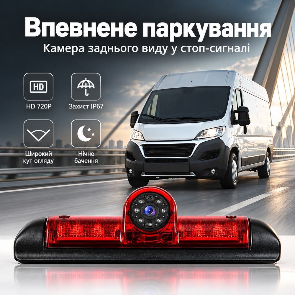 Камера заднего вида Podofo A4066 для FIAT Ducato/Peugeot Boxer/Citroen Jumper 2006-2017