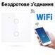 Двухканальный сенсорный WiFi выключатель с управлением через смартфон Digital Lion WS02, поддержка Tuya, с нулем, White