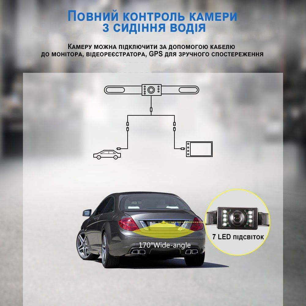 Автомобільна камера заднього виду Podofo P0072-A1, з функцією нічного бачення та захищена від вологи
