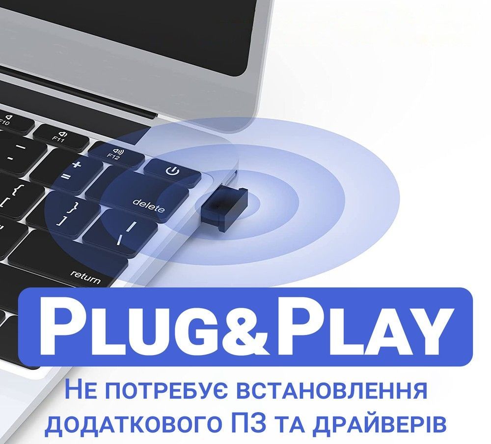 Бездротовий USB Bluetooth 5.0 адаптер для підключення периферії до ПК, комп'ютера, ноутбука OEM UBA03