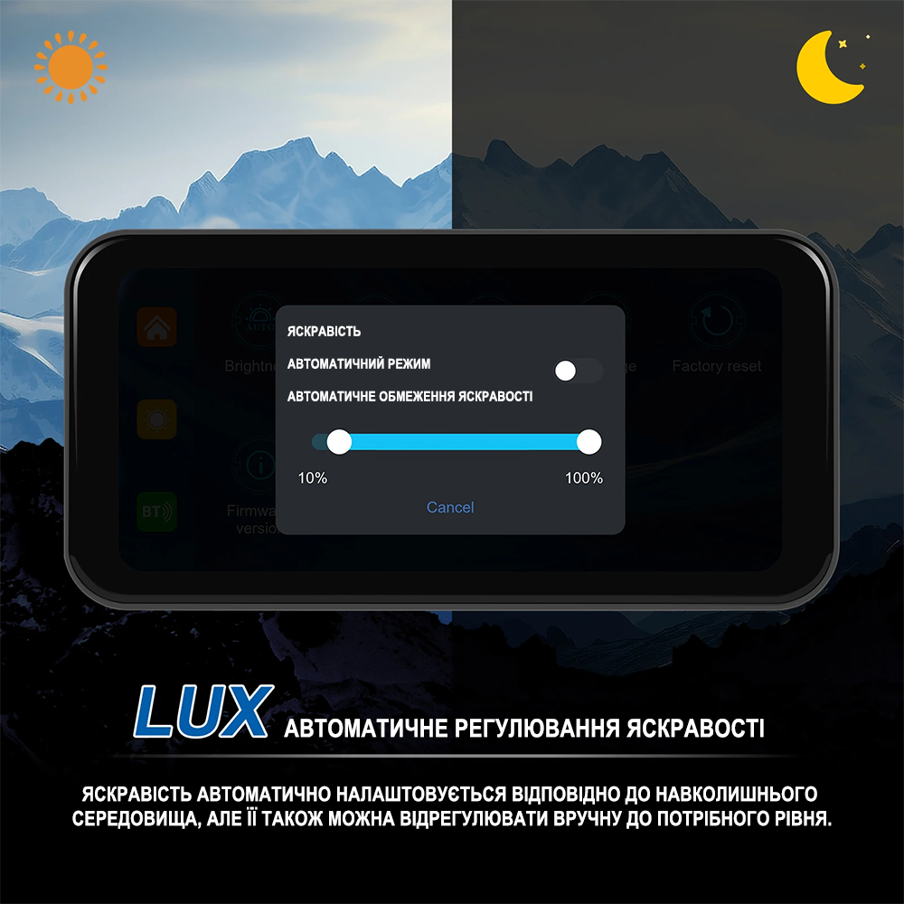 Монитор для мотоцикла с Apple CarPlay и Android Auto Podofo A-3660 с двумя камерами, видеорегистратором, GPS, Bluetooth, Wi-Fi, черный
