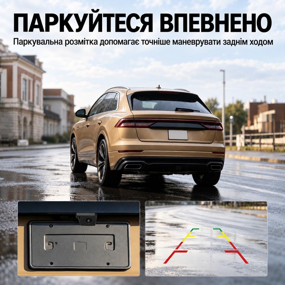 Камера заднього виду в ручці багажника Podofo A4745 для Volkswagen/Audi/Skoda, 720P, 140&deg;, IP67