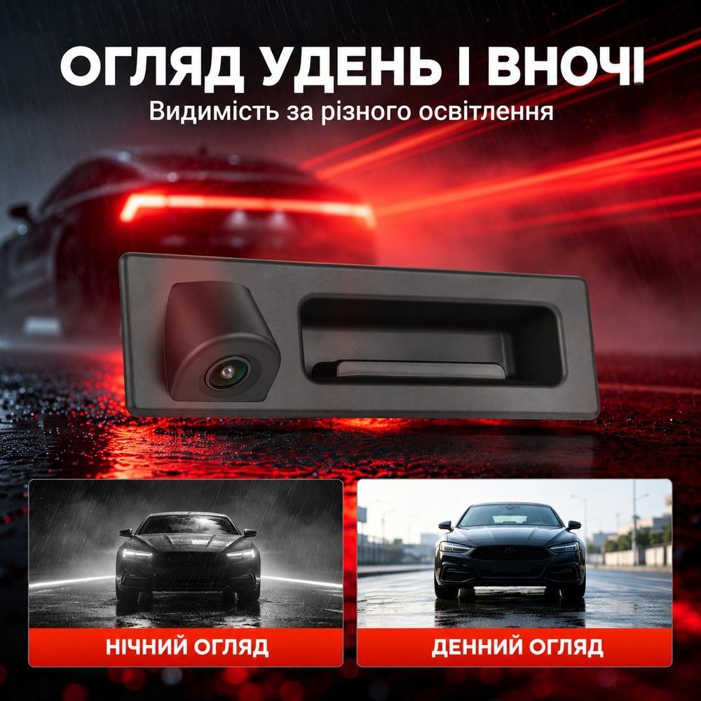 Камера заднього виду в ручці багажника Podofo A4744 для BMW 5 Series 2011-2017, 3 Series 2012-2017, X1 2016-2017, X3/X4/X5 2015-2017